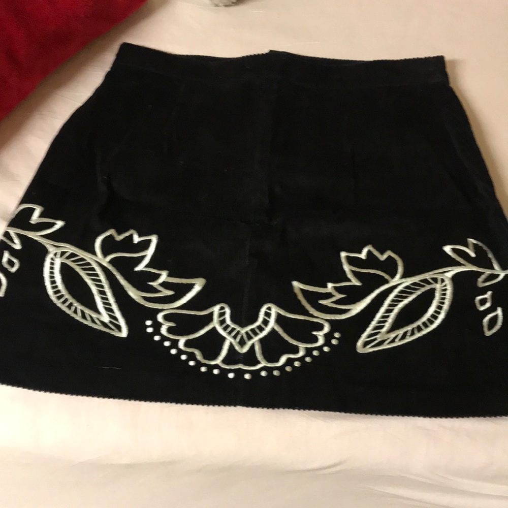 velvet ribbed skirt